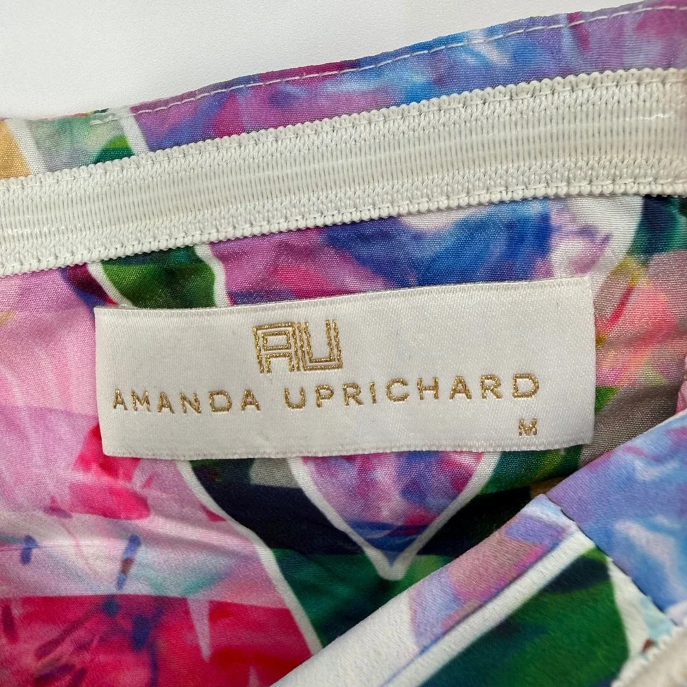 AMANDA UPRICHARD‎ STRAPLESS MINI DRESS GEOMETRIC PLEATED MEDIUM FLASHY CHIC